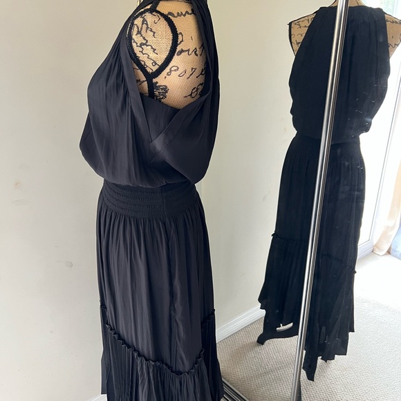 Ramy Brook Ray Smocked Waist Maxi Dress BLACK, Size Small NWT - Picture 10 of 11